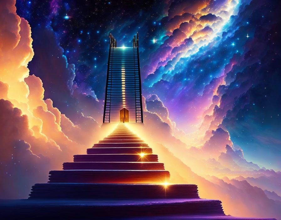 Surreal stairway to heaven in cosmic sky