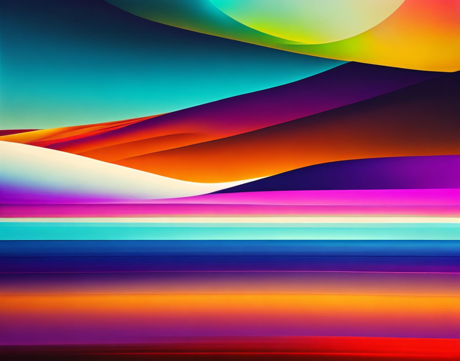 Colorful Abstract Art: Smooth Shapes & Vibrant Gradient