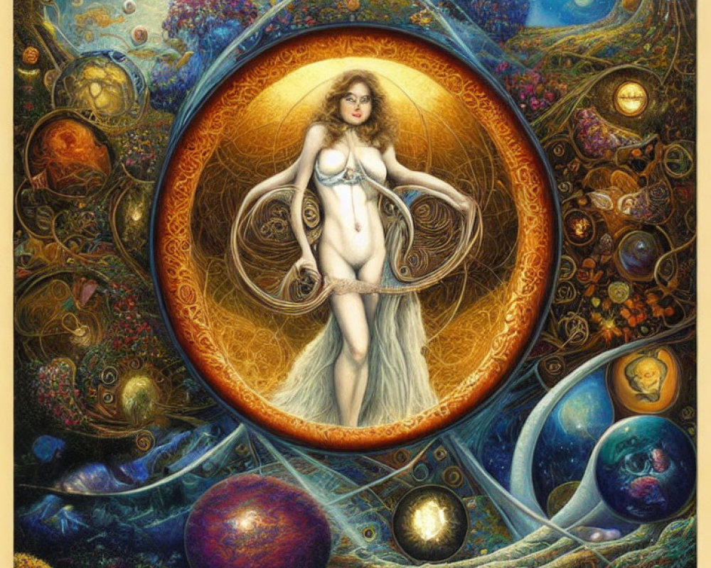 Fantasy Artwork of Woman in Celestial Surroundings