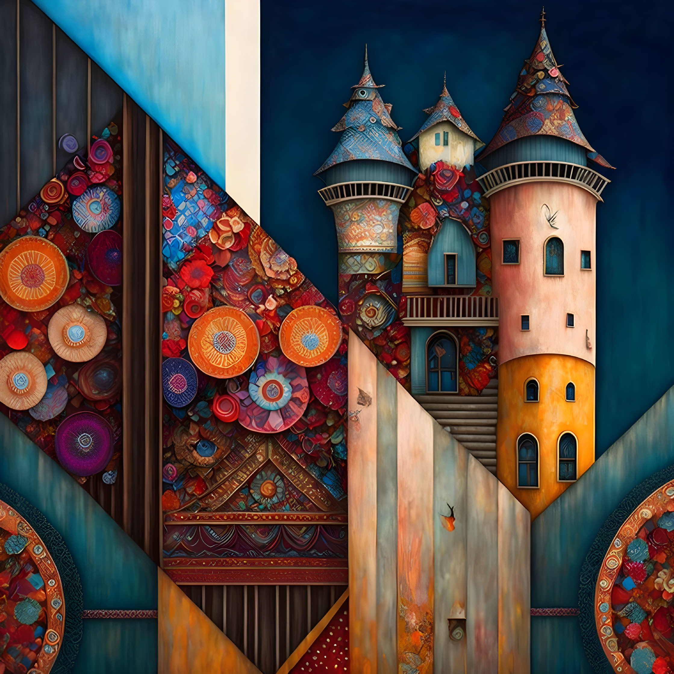 Patchwork Castle Abstract