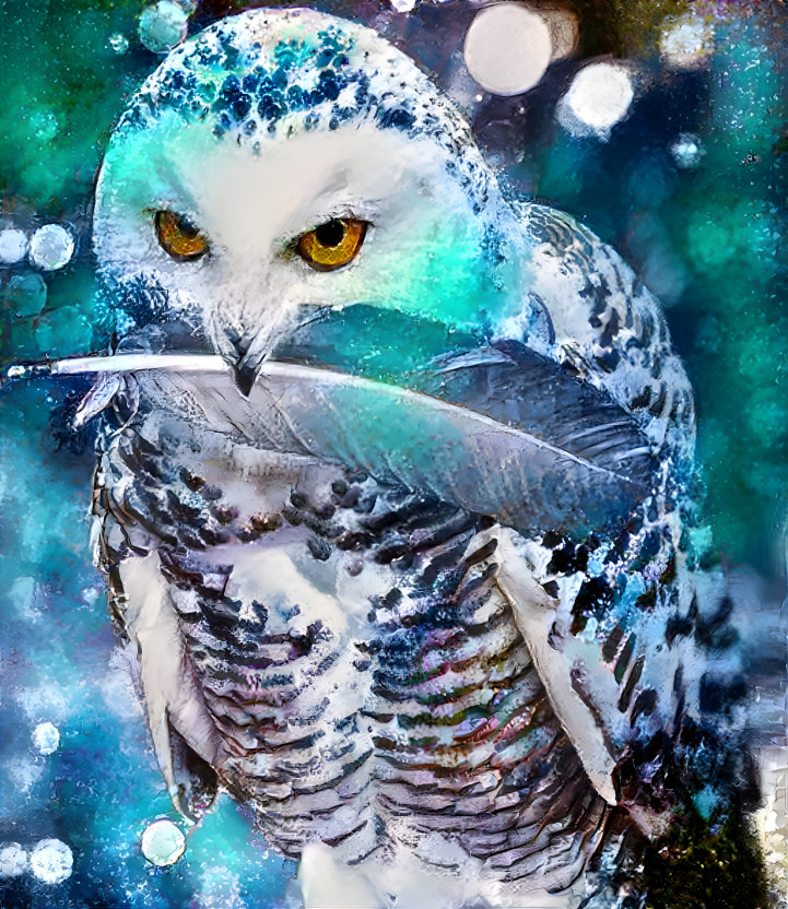 Owl with Feather