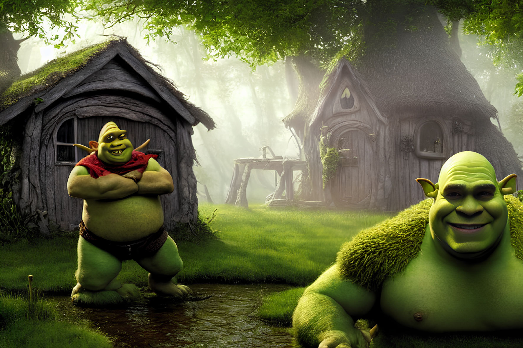 Magical Forest House with Shrek Smiling