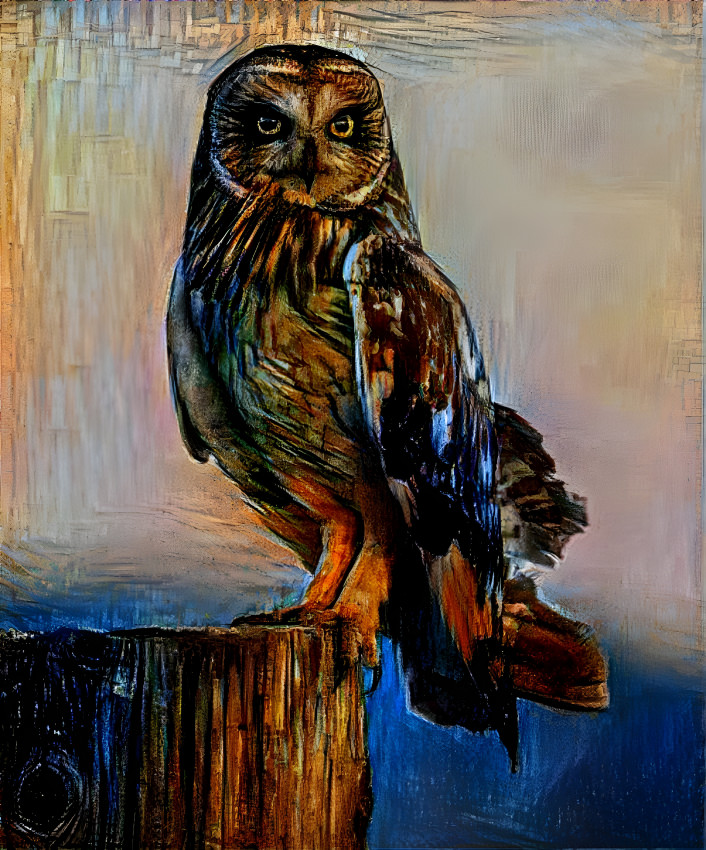 Owl on Stump