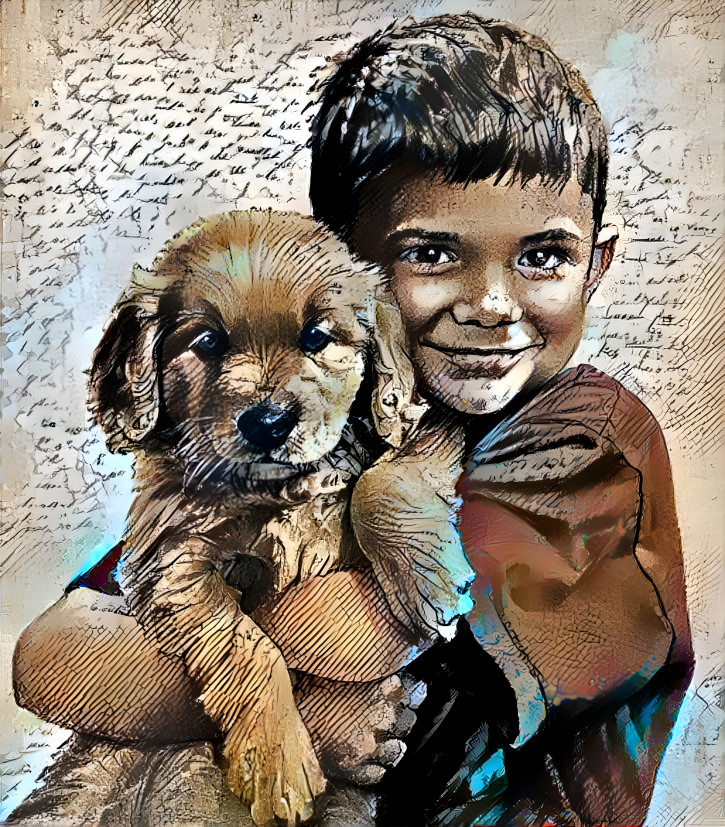 Boy with Puppy