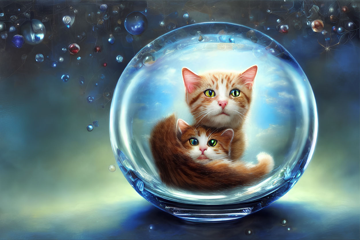 Cats in intricate glass spheres 2