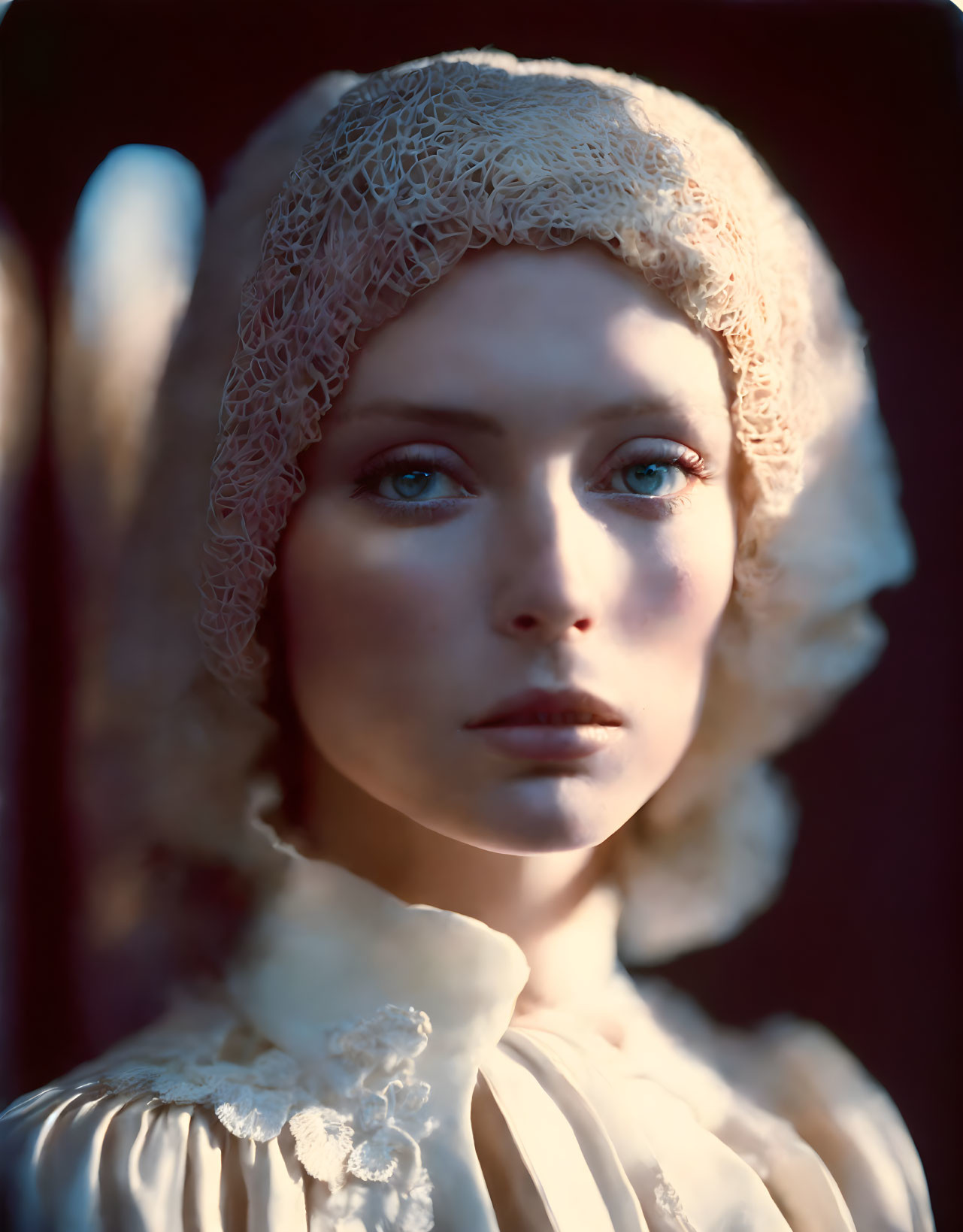 Ethereal Portrait of a Woman with Blue Eyes