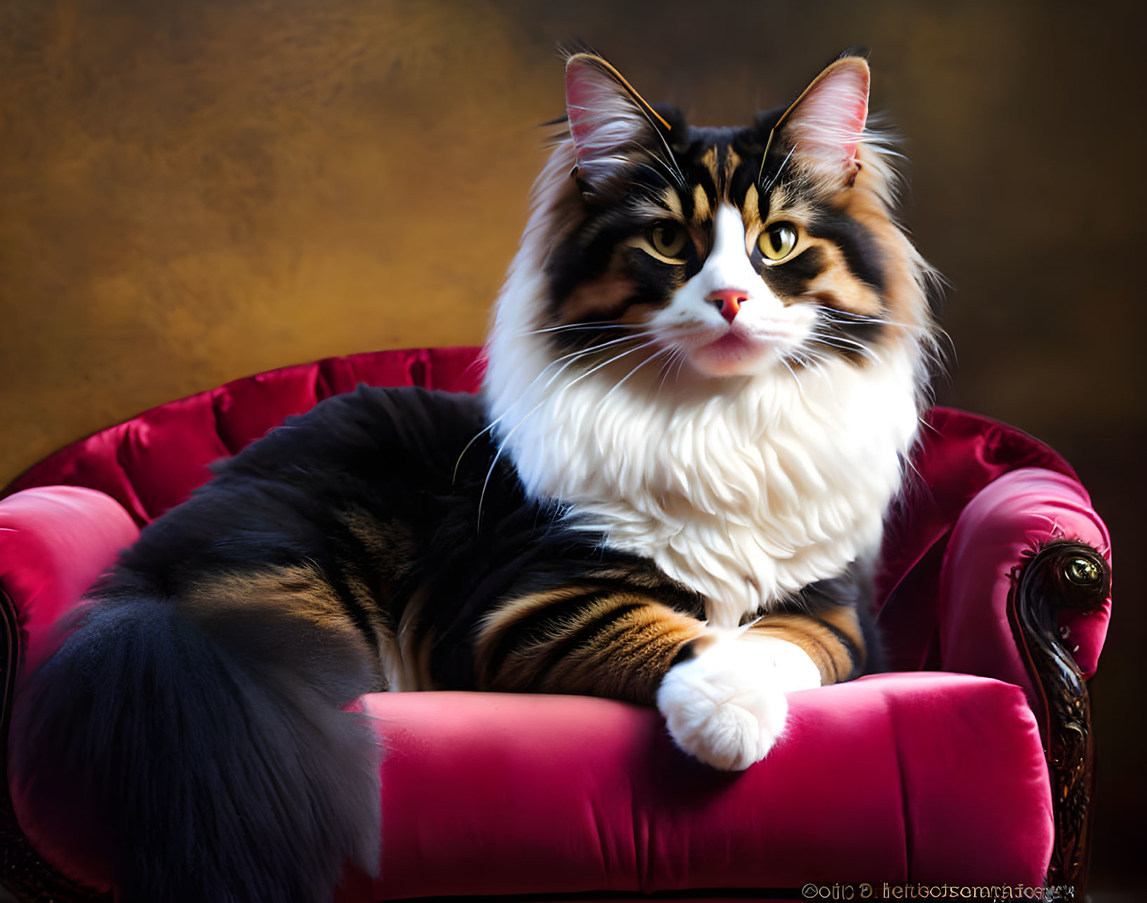 Cat sitting in a armchair