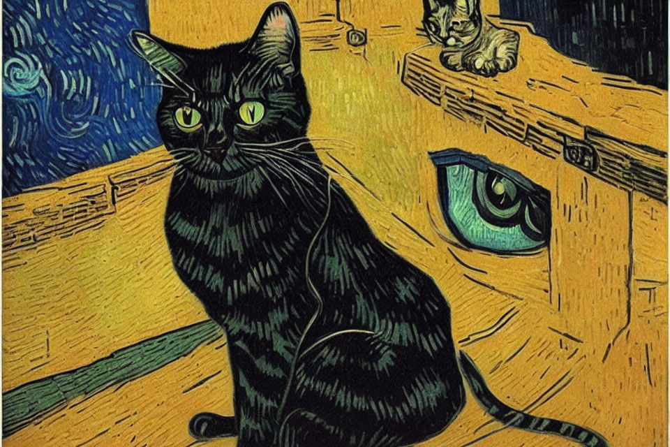 Detailed Cat   Van Gogh HR Giger 