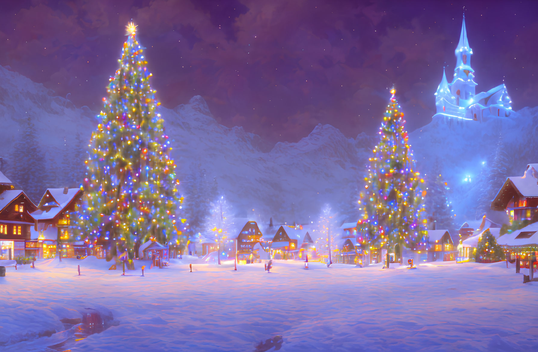 christmas in the mountain village