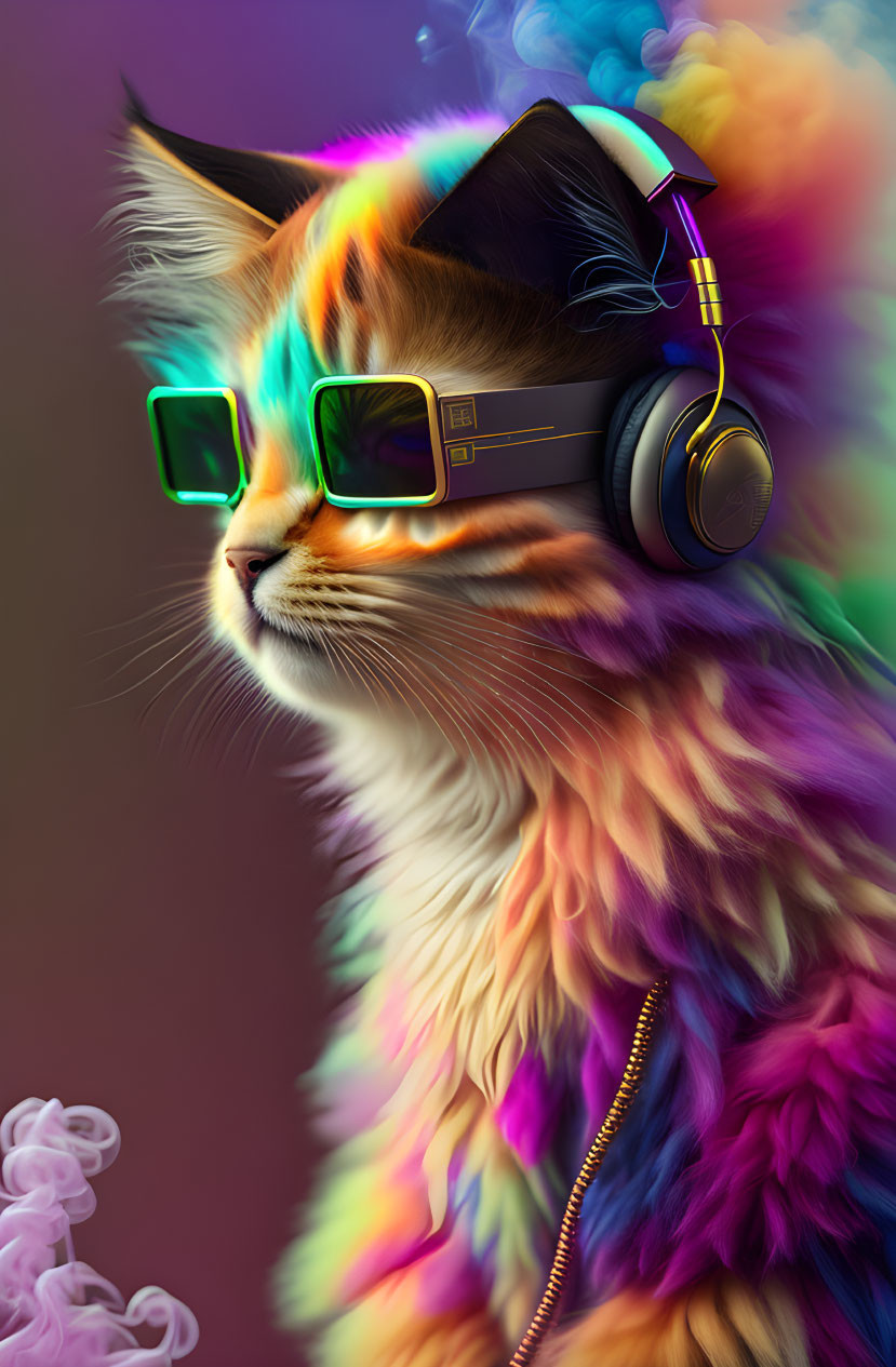 cute fluffy kitten as disc jockey (orig)