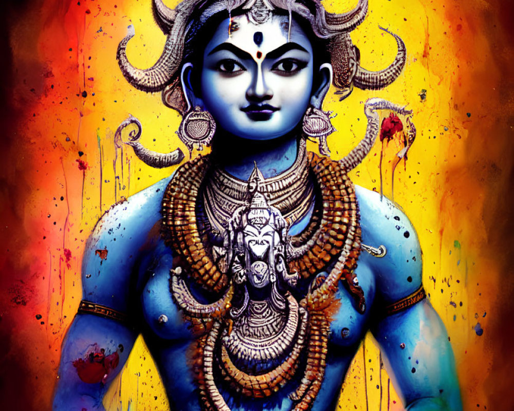 Vibrant Representation of a Deity with Intricate Details