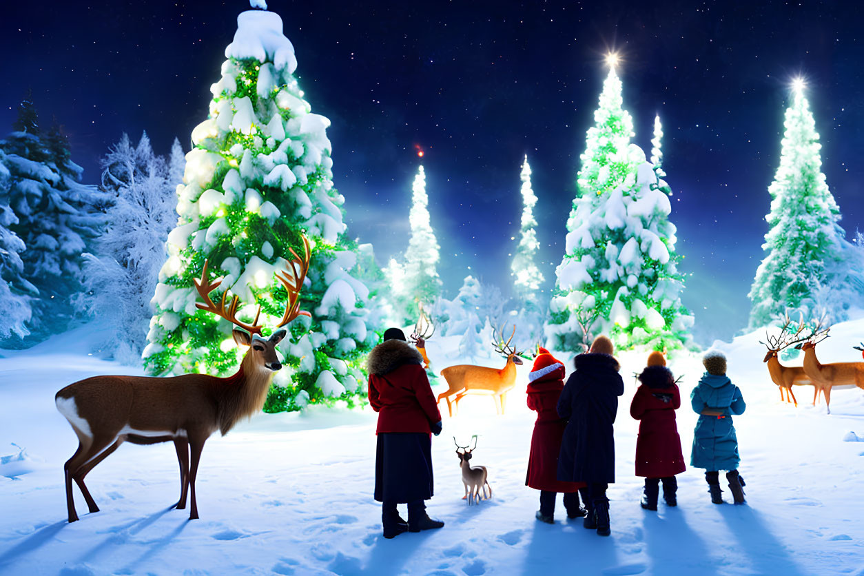 carol singers and deers 2