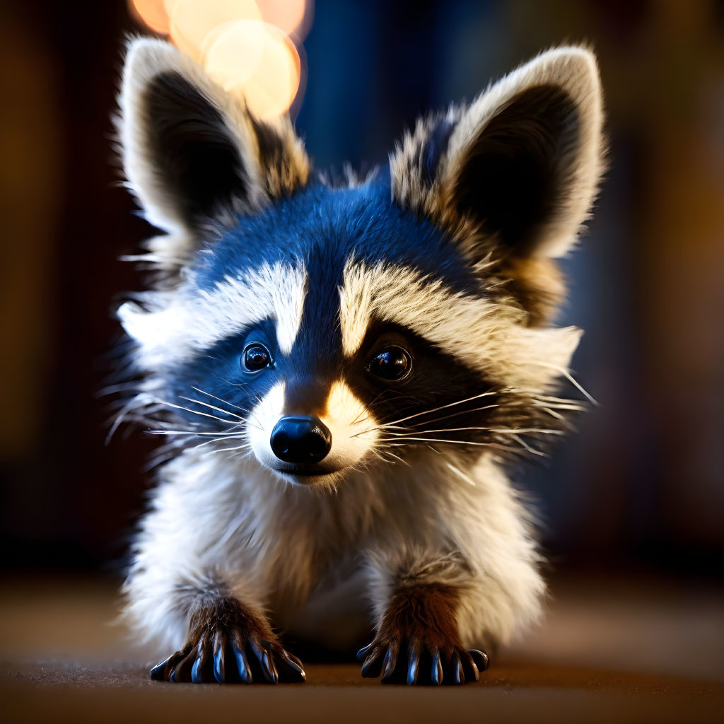 Playful Fluffy Raccoon with Expressive Features