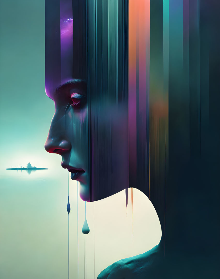 Surreal Portrait of a Woman with Ethereal Colors