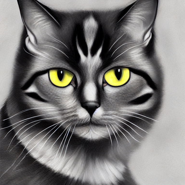 Detailed Cat  digital painting 