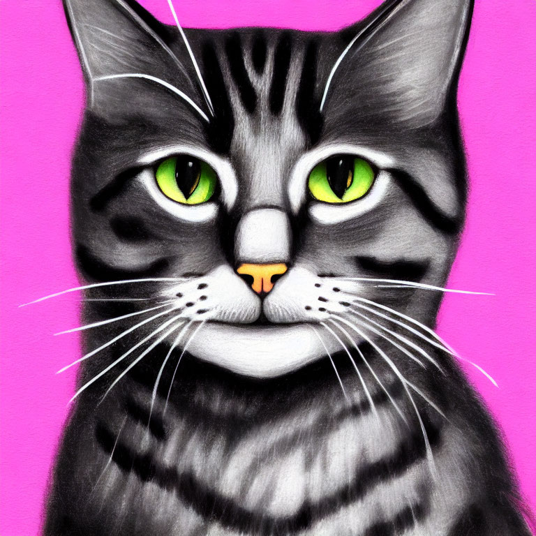 Detailed Cat  matte background 