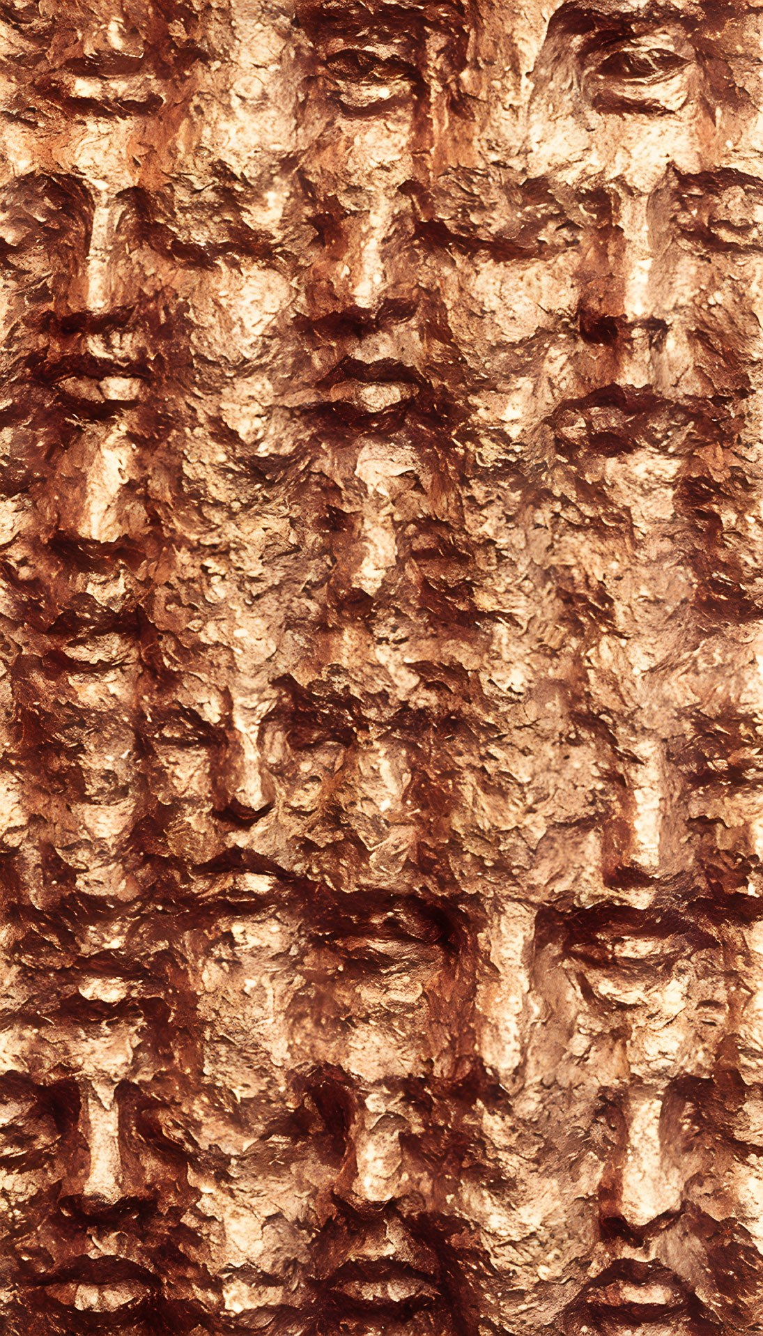 Rust-Colored Textured Surface with Human Face Pattern