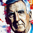 Portrait of an Older Man with Colorful Background