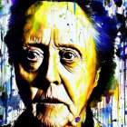 Colorful Abstract Portrait of a Man with Expressive Eyes