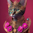 Regal Cats in Jewel-Encrusted Armor Artwork