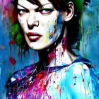 Vibrant Abstract Portrait of a Woman with Bold Colors