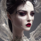 Model with Dramatic Makeup and Elegant Styling