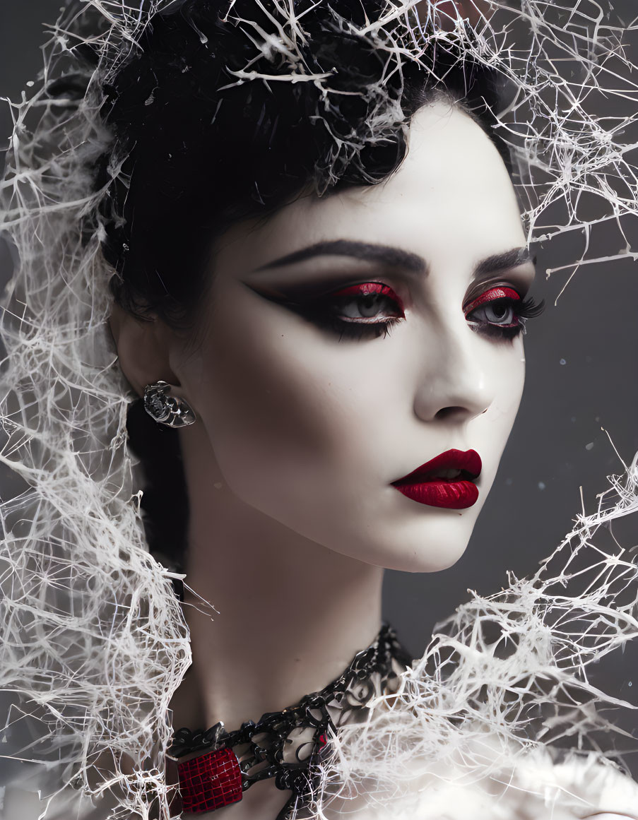 Model with Dramatic Makeup and Elegant Styling