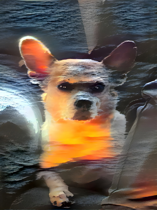 Sunset water dog