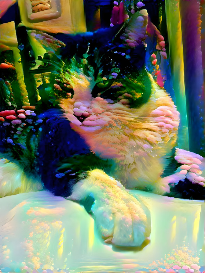 Lily cat in a Rainbow Dream 