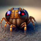 Colorful, high-resolution close-up of a furry jumping spider