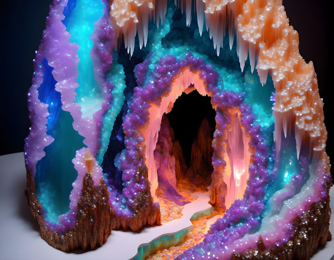 Colorful Geode Cake with Edible Crystals & Gradient Hues