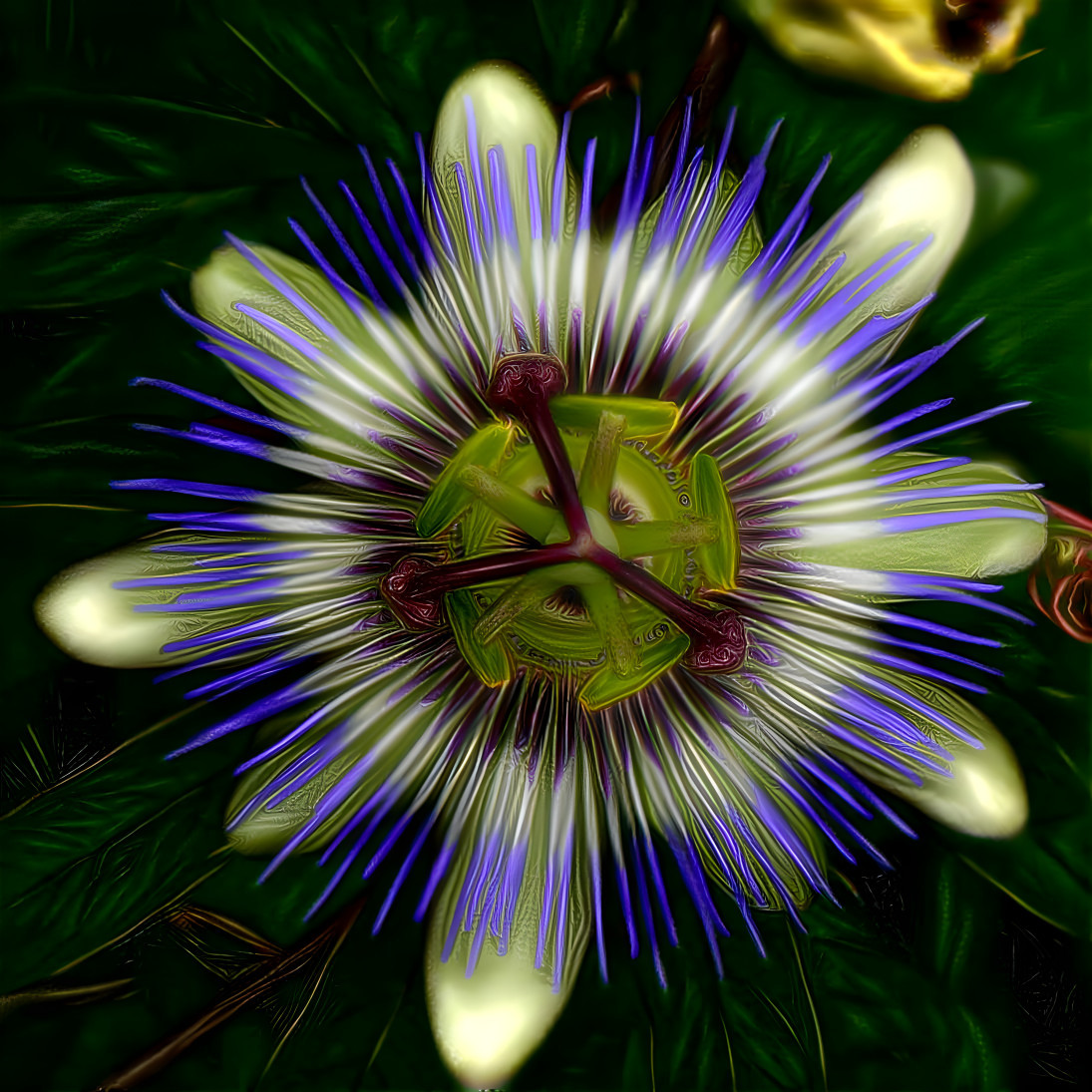 Passiflora con estilo fractal