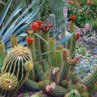 Vibrant Garden of Diverse Cacti and Succulents