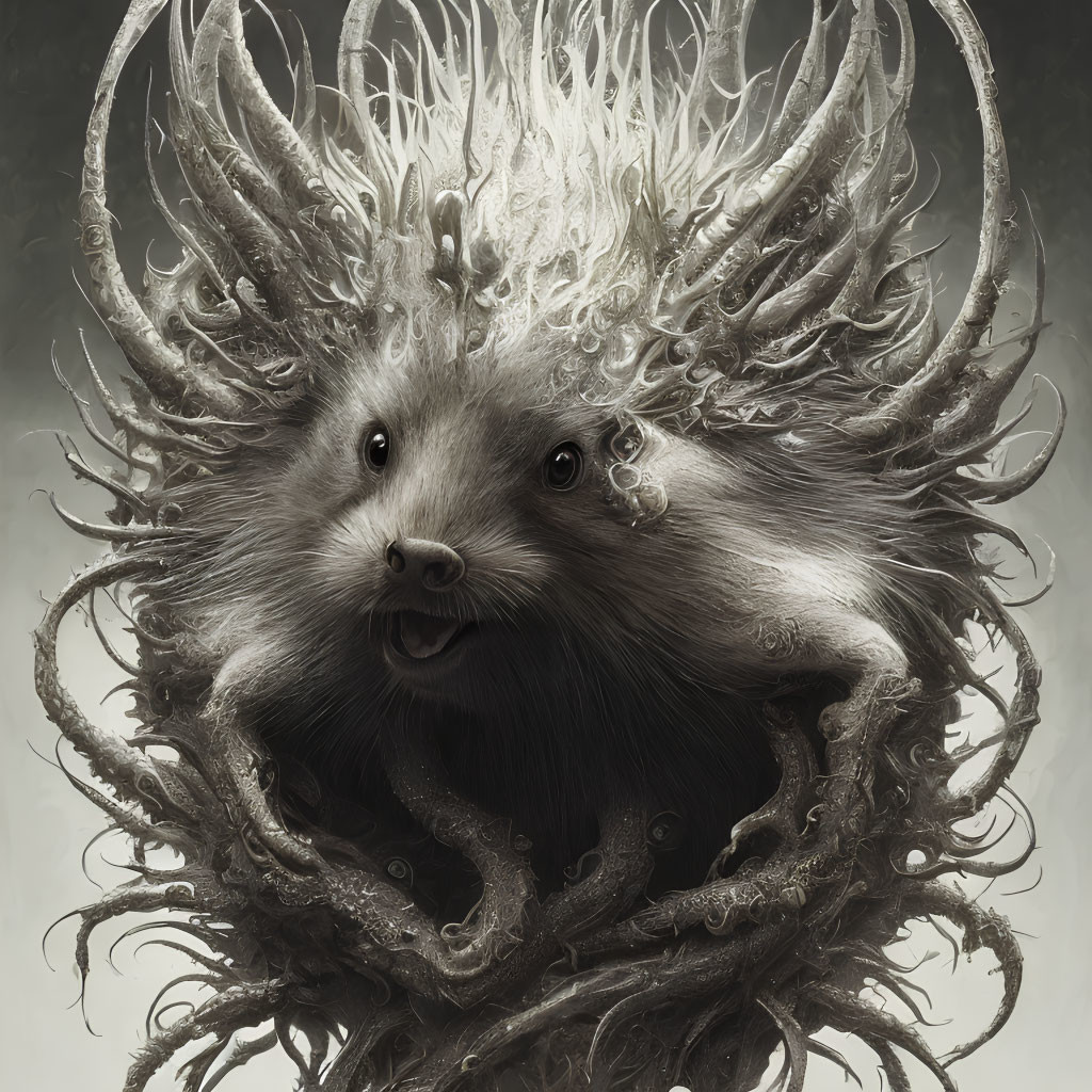 Elaborate Sculpted Quill-Like Structures on Fantastical Porcupine Creature