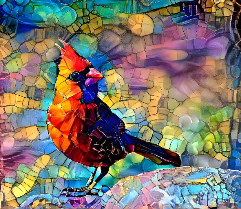 Stained Glass Cardinal