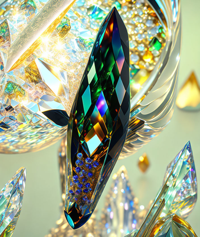 Colorful Close-Up of Intricate Crystal and Others