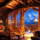 Warm Fireplace & Snowy Mountain View in Cozy Cabin