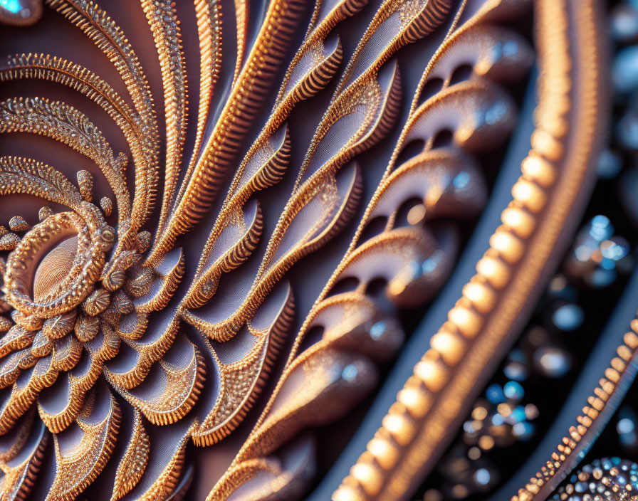 Detailed Fractal Pattern in Warm Brown and Copper Tones