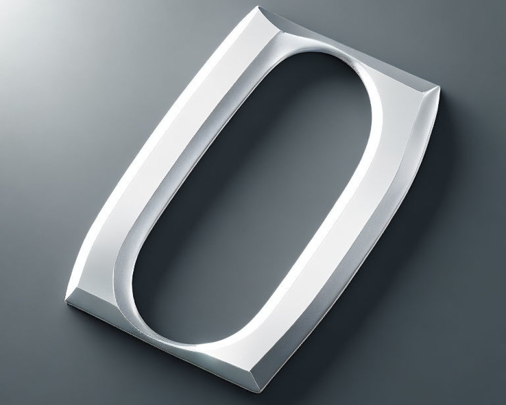 Shiny metallic letter "D" on grey background