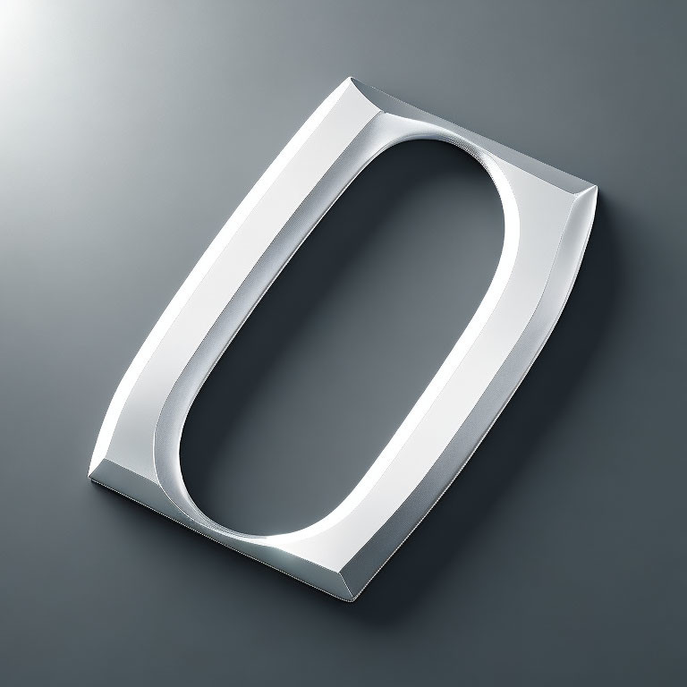 Shiny metallic letter "D" on grey background