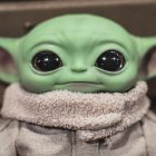 Detailed digital artwork: Baby Yoda-like creature with glossy eyes & intricate textures