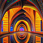 Surreal Cavern with Colorful Organic Structures