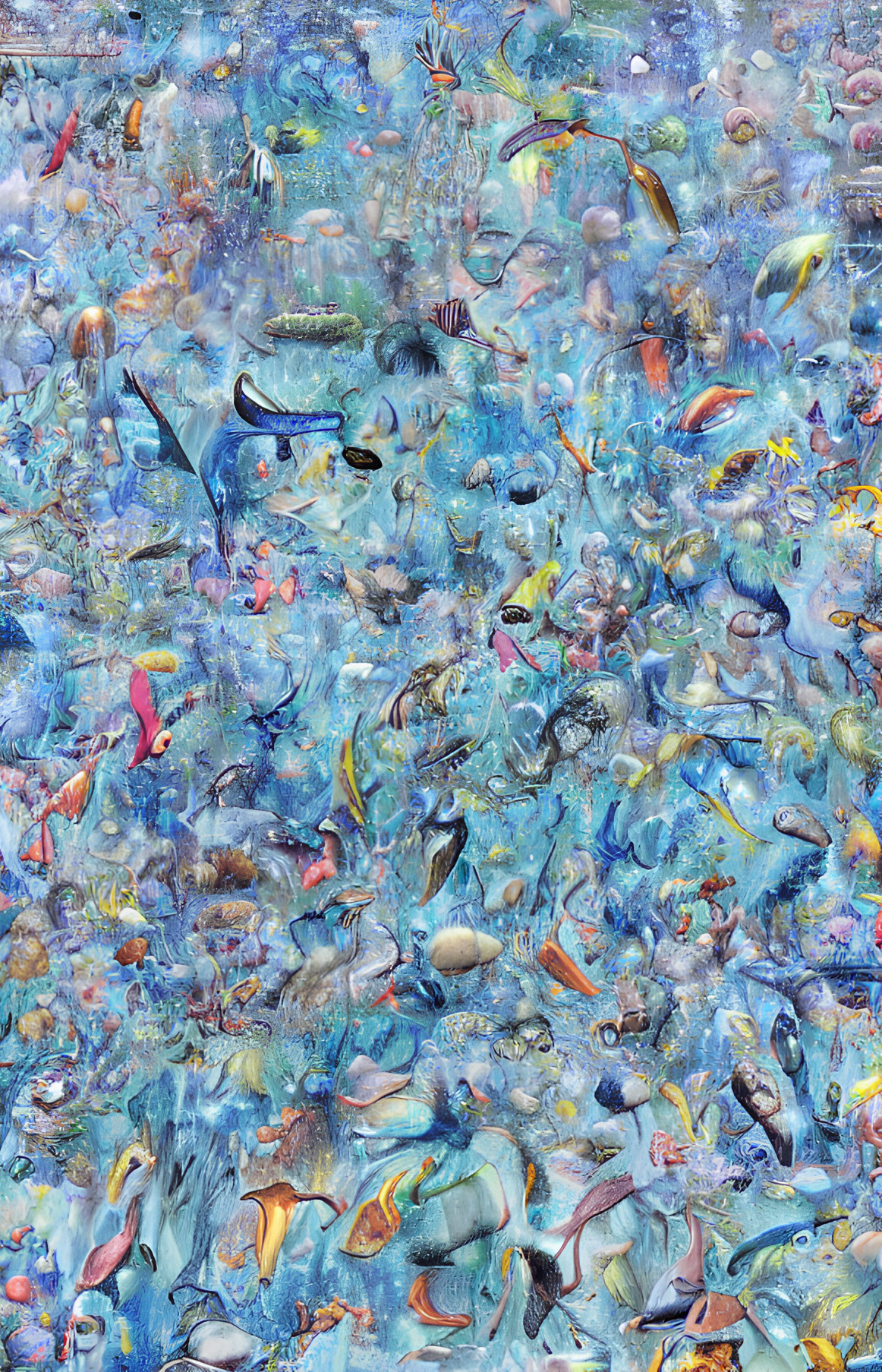 Colorful Ocean Life Collage: Fish, Turtles, Coral Reef