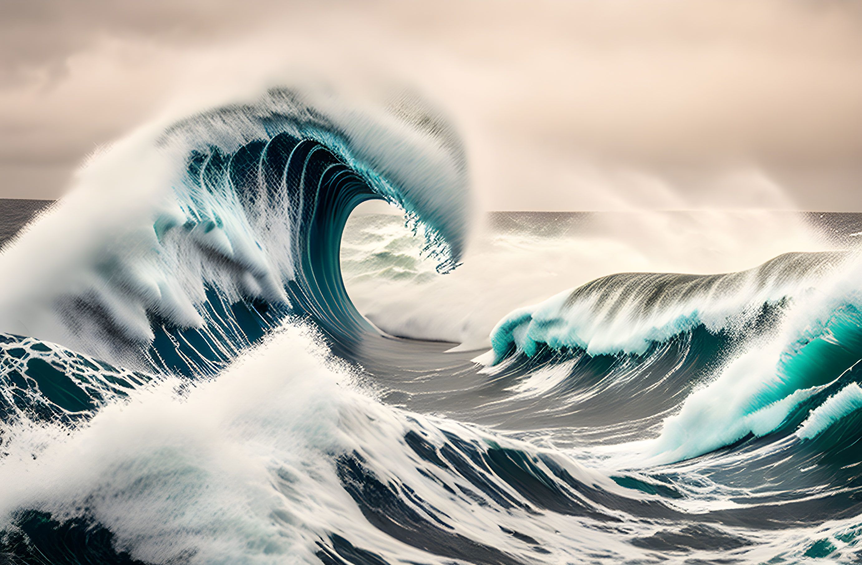 Powerful Ocean Wave in Dramatic Scene