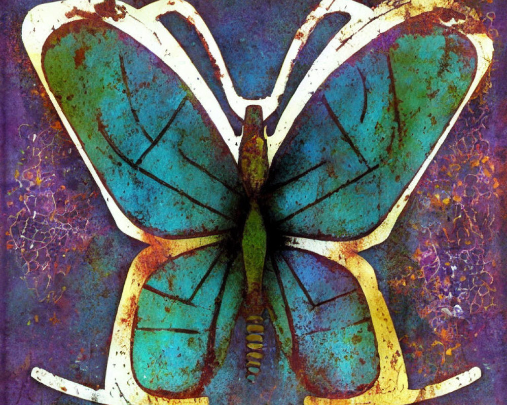 Colorful Butterfly Art on Textured Background