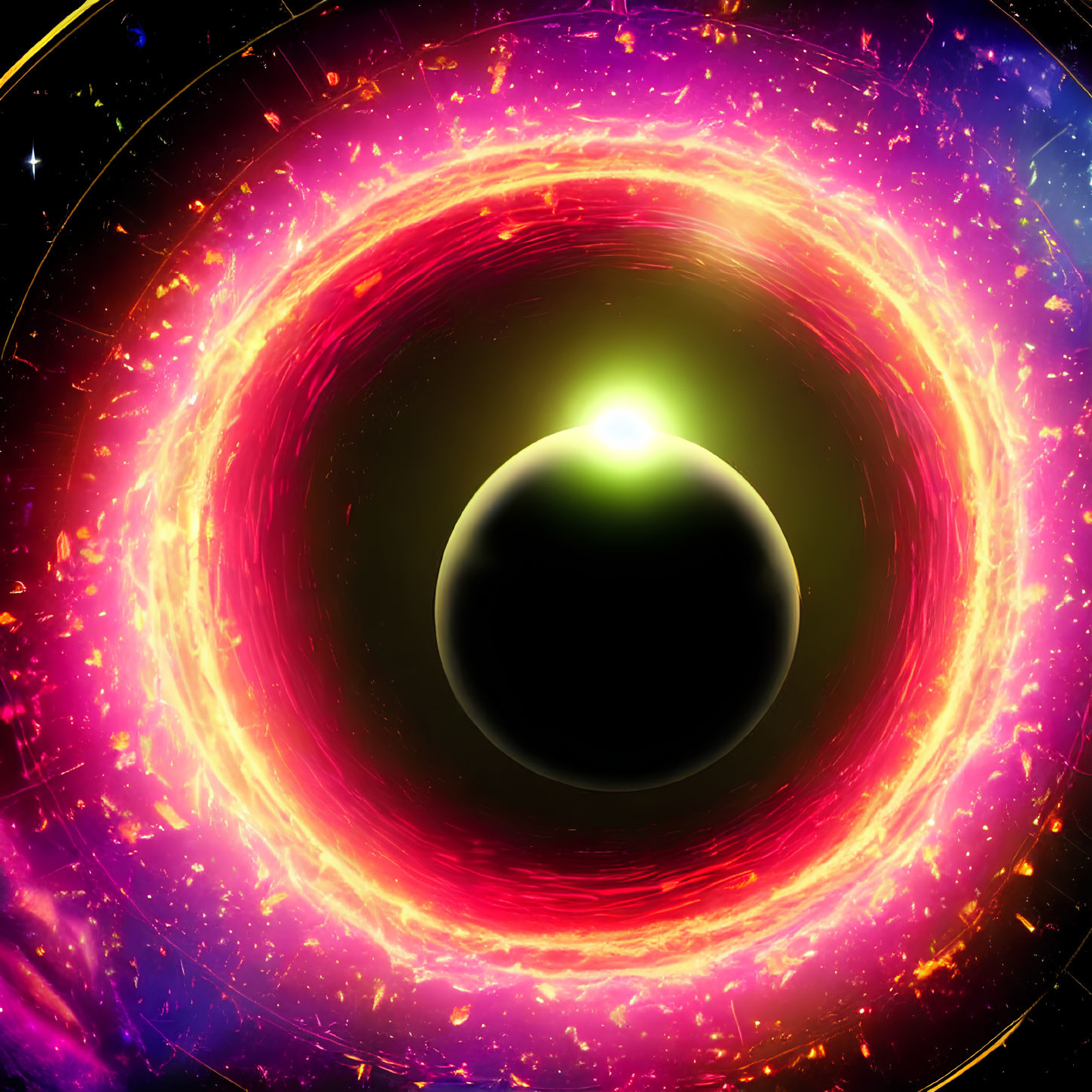 Colorful Artistic Representation of Black Hole with Luminous Accretion Disk