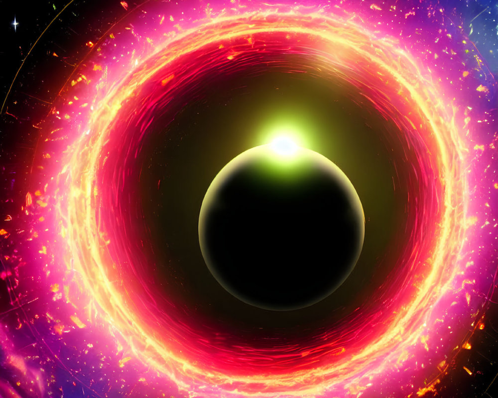 Colorful Artistic Representation of Black Hole with Luminous Accretion Disk