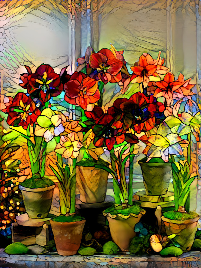 Stained glass flowers