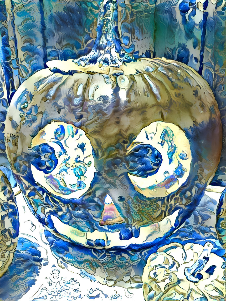 Jack-o-lantern in blue