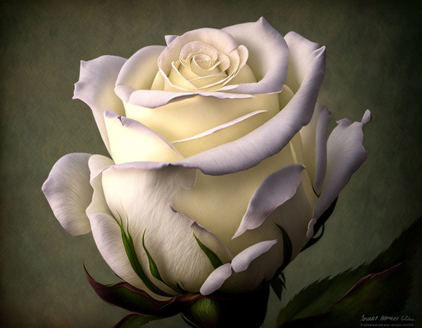 Cream-colored rose with soft petals against textured background